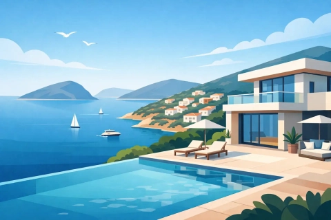 Auswahl einer Villa mit Meerblick in Kalkan