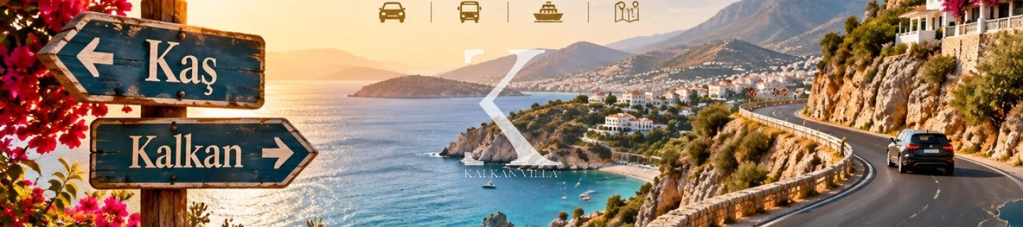 How many kilometers is it between Kaş and Kalkan